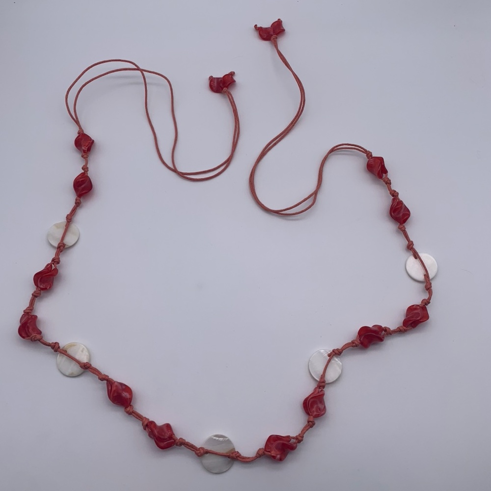 String Necklace with Buttons and - Picture 2 of 3